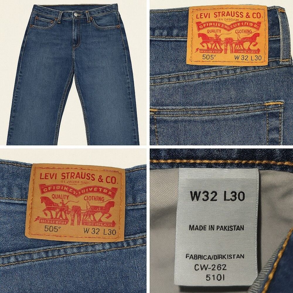 Levi’s 505 Men’s Jeans W32 L30 Blue Denim Straight Leg Regular Fit Zip Fly